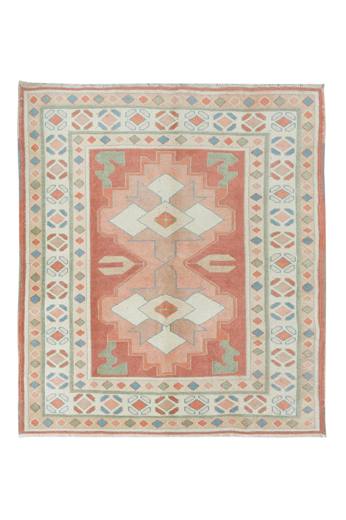 138x157 cm Geleneksel Türk Halısı, Eski El Yapımı Halı, %100 Yün