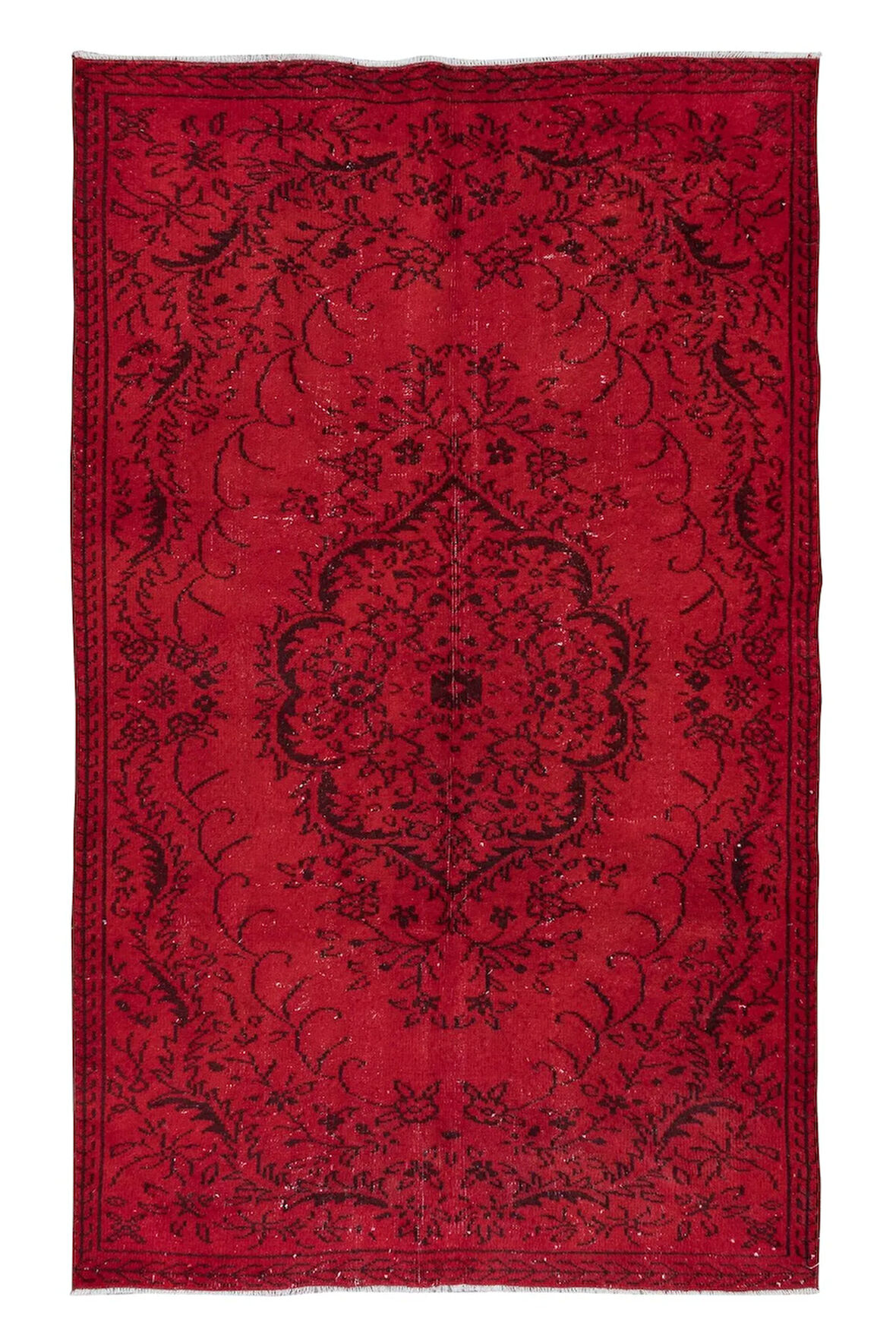 168x275 cm, Kırmızı Salon Halısı, El Dokuması Yünlü Türk Halısı, Pamuklu Alan Halısı