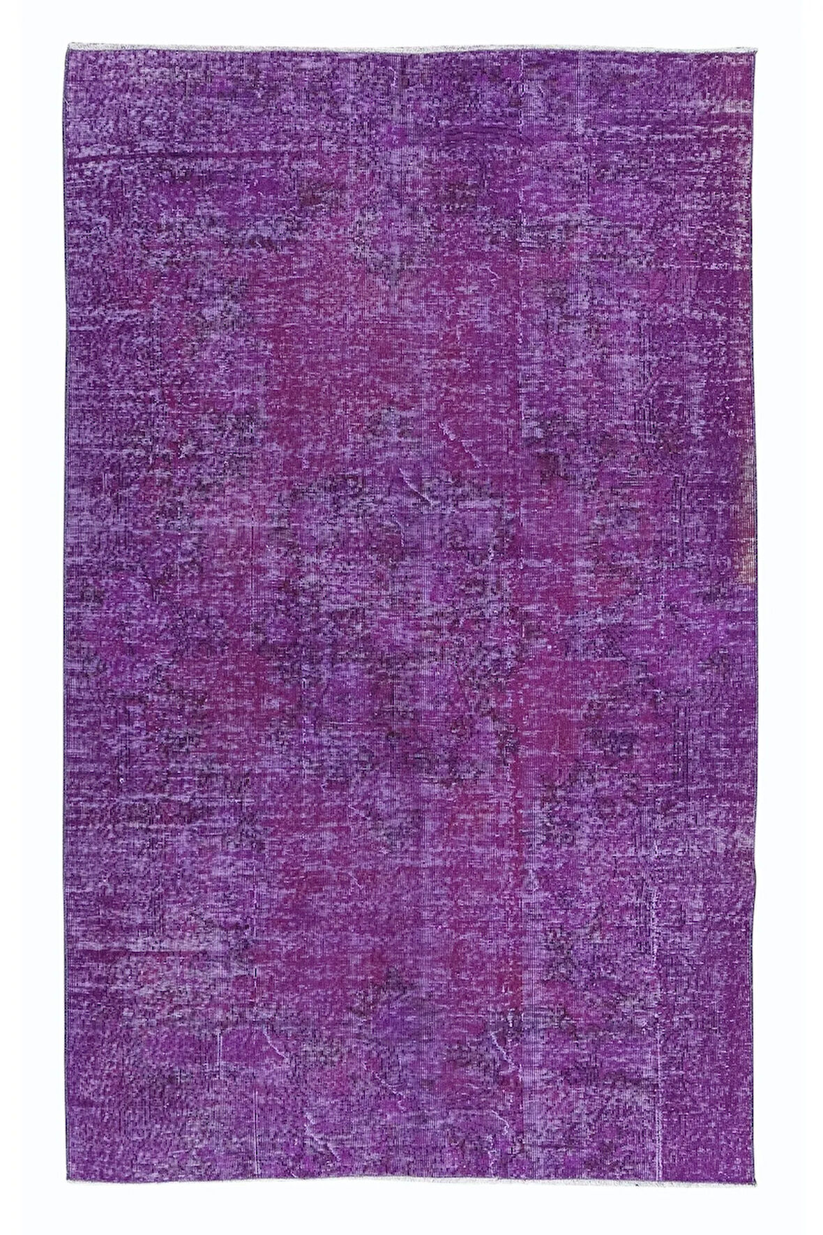152x243 cm Mor Anadolu Halısı, Yenilenmiş El Yapımı Türk Halısı, Yün ve Pamuklu Halı