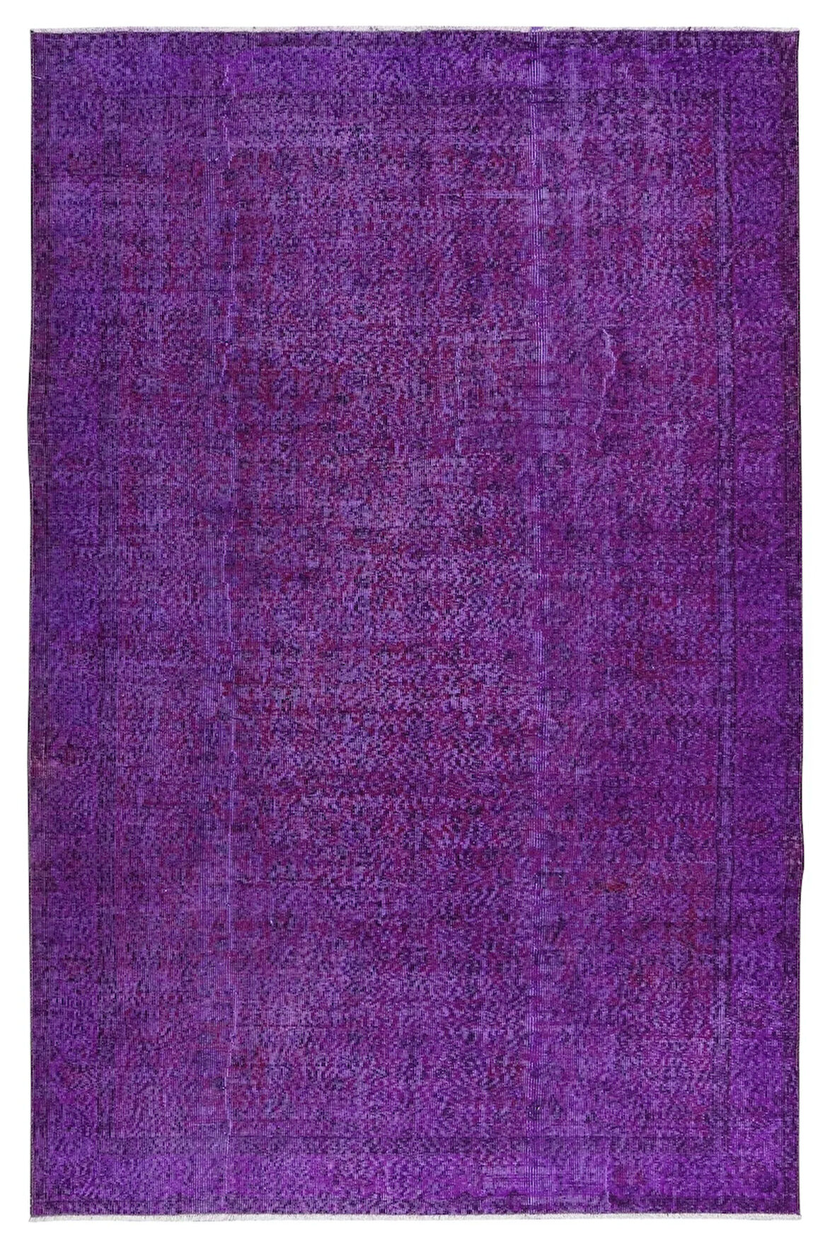 190x290 cm Mor Tonlarda El Dokuması Halı, Modern El Düğümlü Halı, Eski Türk Halısı