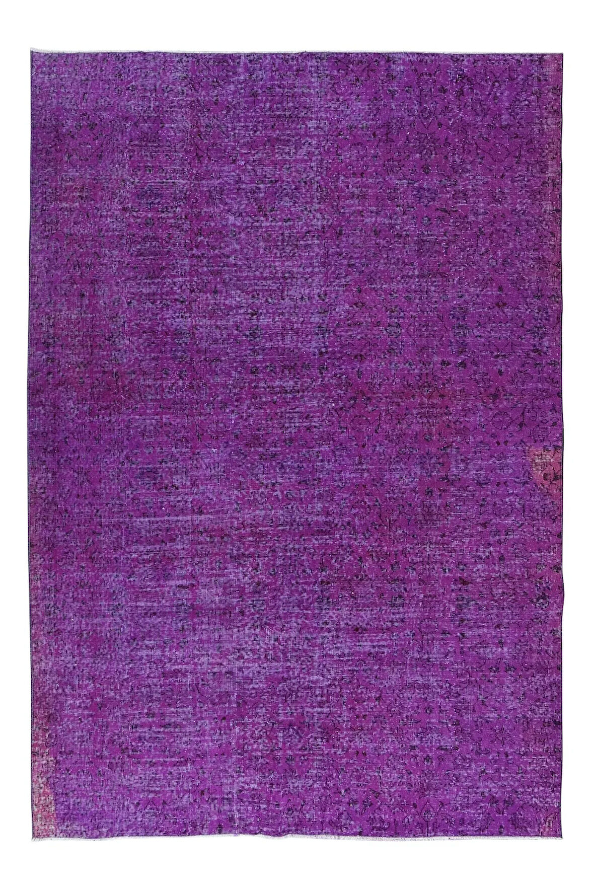 205x306 cm El Yapımı Mor Halı, El Dokuması Eski Halı, Modern Türk Halısı
