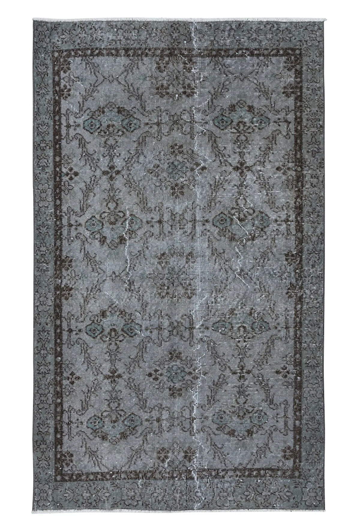 110x182 cm Modern El Yapımı Halı, Gri Çocuk Odası Halı, Gri Ev Dekoru