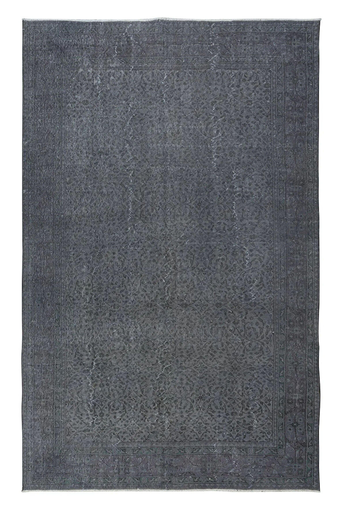 202x316 cm Gri El Yapımı Anadolu Halısı, Çağdaş Ev ve Ofis Dekoru Büyük Halı