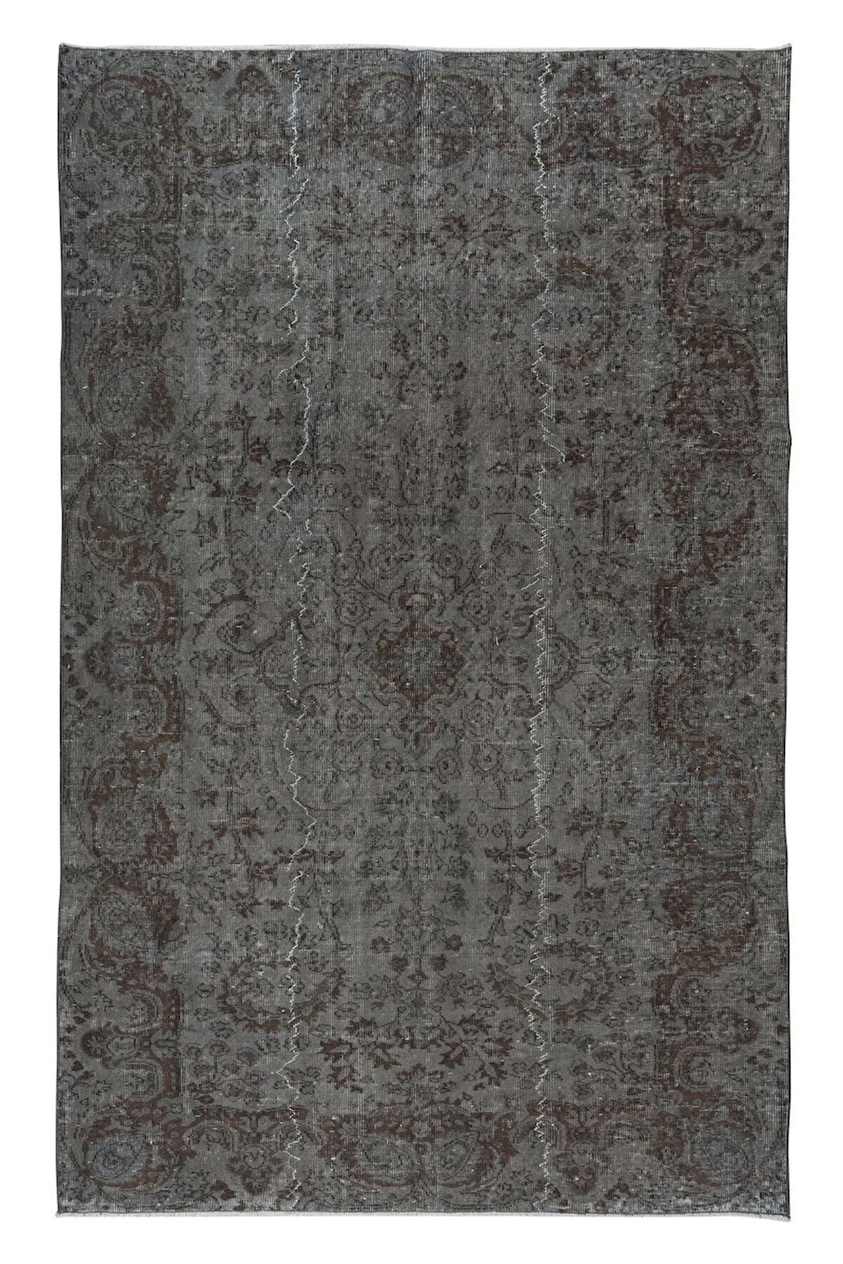 173x265 cm Modern El Yapımı Gri Renkli Türk Halısı, 100% El Dokuması Alan Halısı