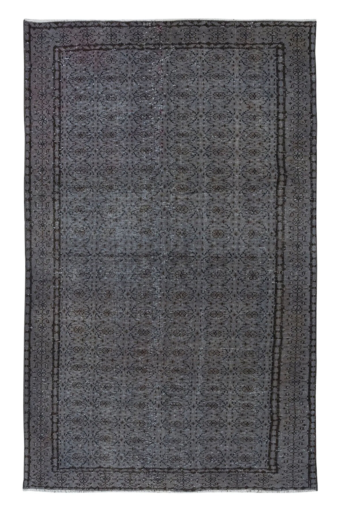 171x254 cm Çağdaş Gri El Dokuma Halı, Yenilenmiş Anadolu Halısı