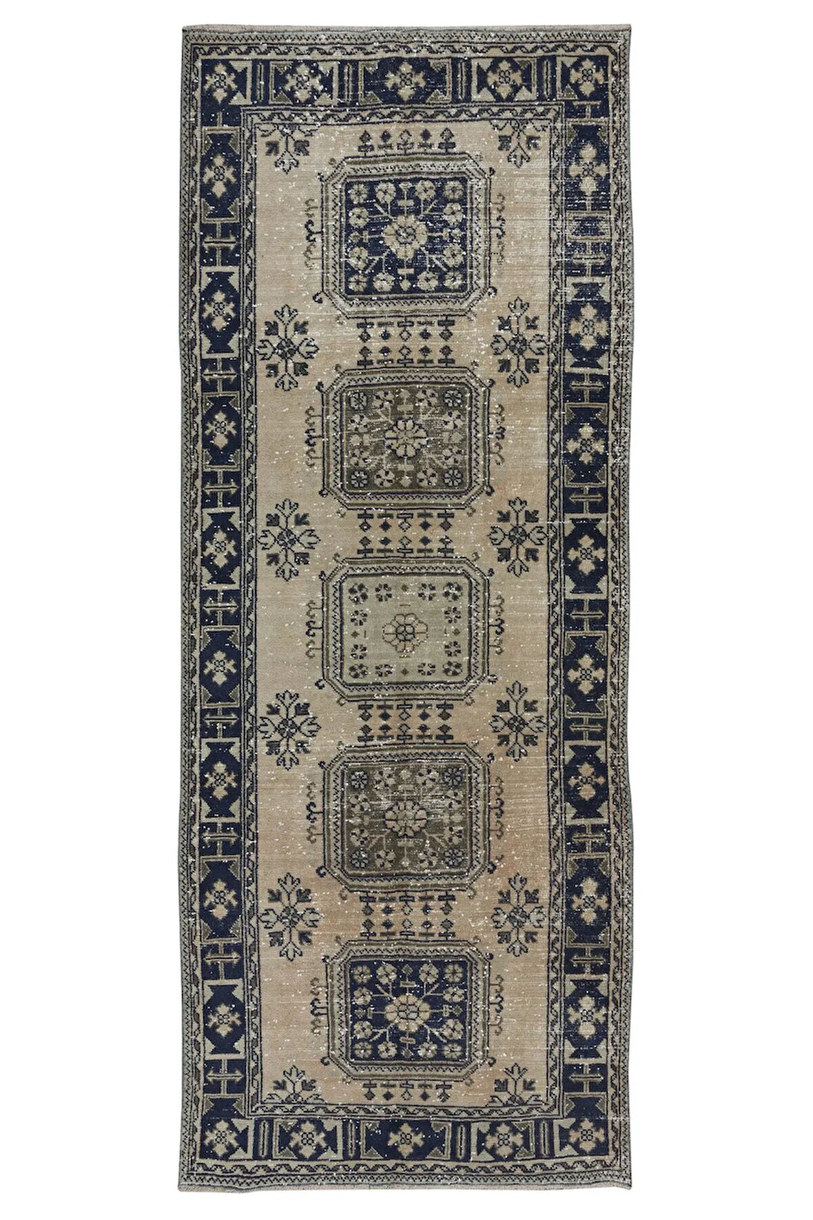 143x357 cm Eski El Düğümlü Koridor Halısı, Geniş Koridor Yolluğu, Merdiven Halısı