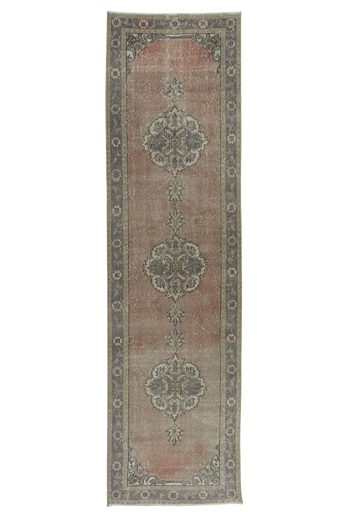 96x345 cm Türünün Tek örneği El Düğümlü Koridor Halısı, Eski Türk Koridor Halısı