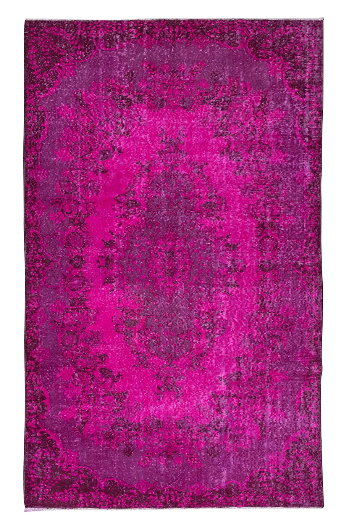 165x258 cm, Pembe Tonlarda El Dokuması Halı, Modern El Düğümlü Halı, Eski Türk Halısı