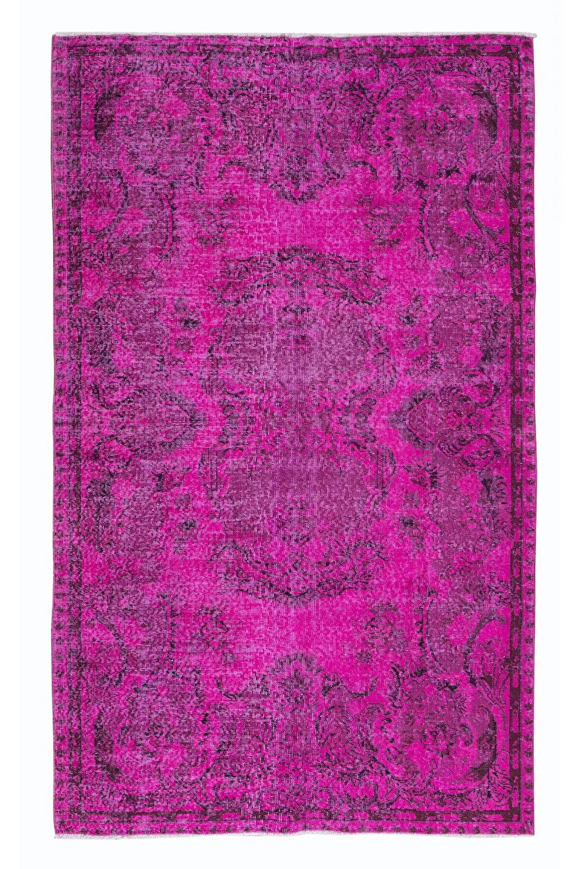 158x252 cm, El Yapımı Türk Halısı, Pembe El Dokuması Halı, Modern Yünlü Halı