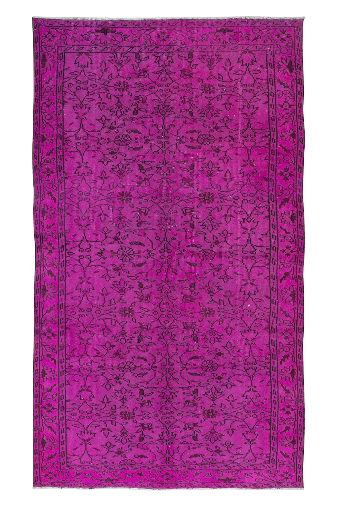 167x265 cm, Modern Ev Dekoru Halı, Pembe El Yapımı Halı, Geleneksel Yünlü Halı