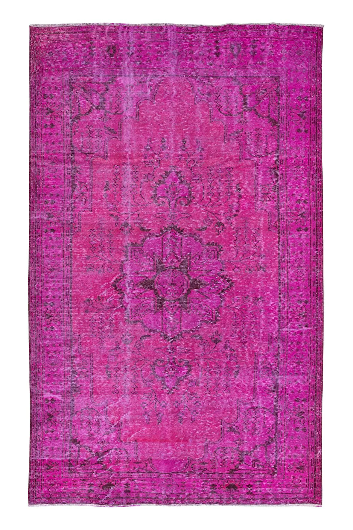 178x294 cm, Pembe El dokuması Halı, El Düğümlü Alan Halısı, Eski Türk Halısı