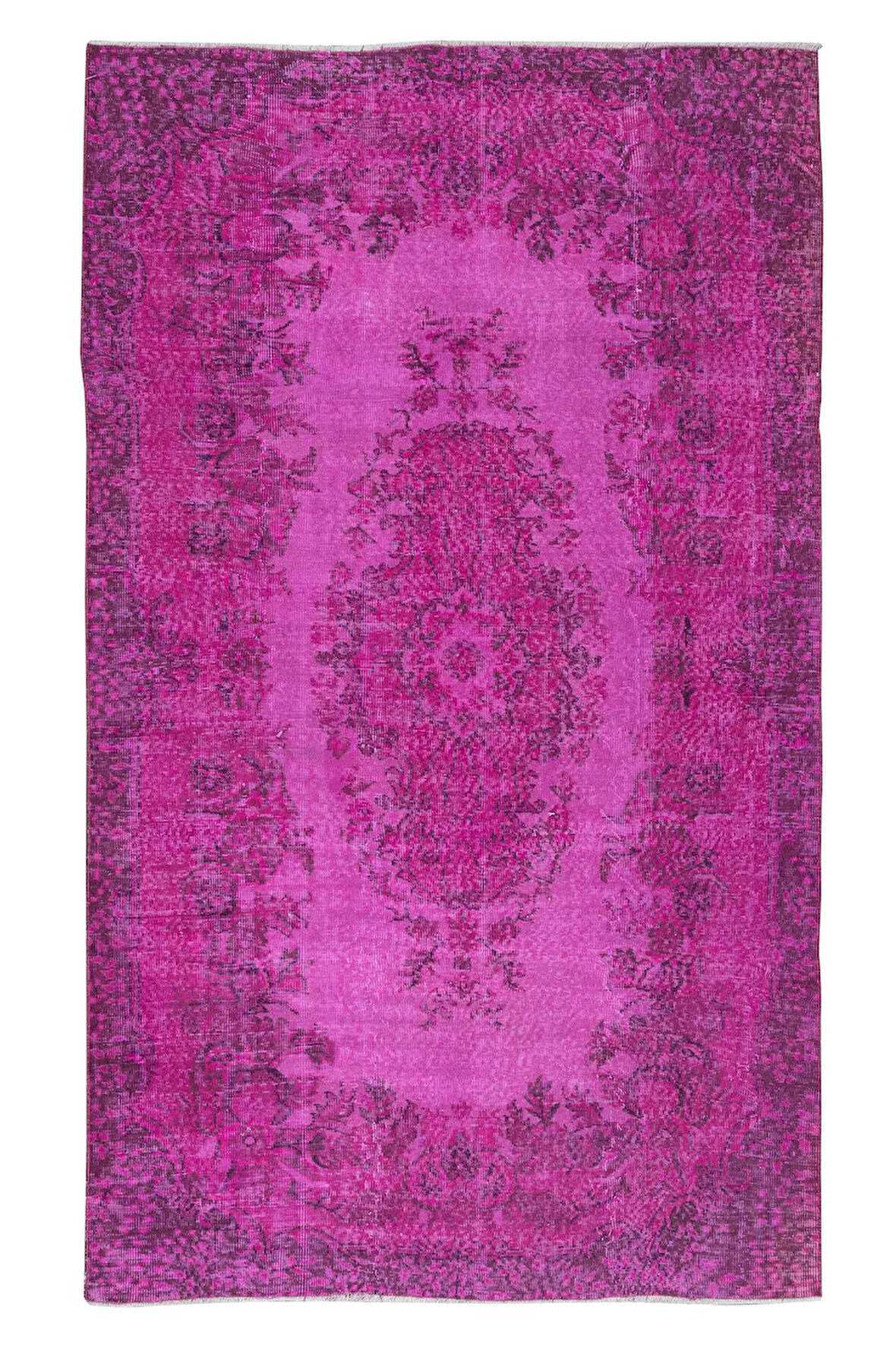 166x272 cm, Pembe Oturma Odası Halısı, Yenilenmiş Türk Halısı, El Düğümlü Alan Halısı