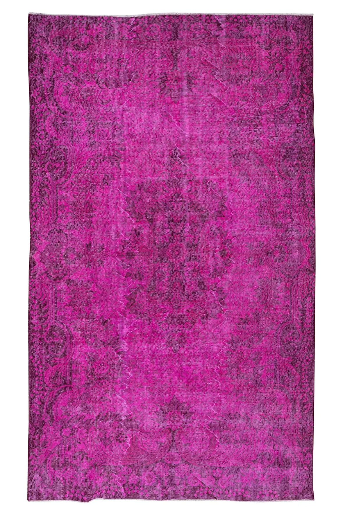 176x291 cm, El Düğümlü Pembe Halı, Modern El Dokuması Yün ve Pamuktan Yapılmış Alan Halısı