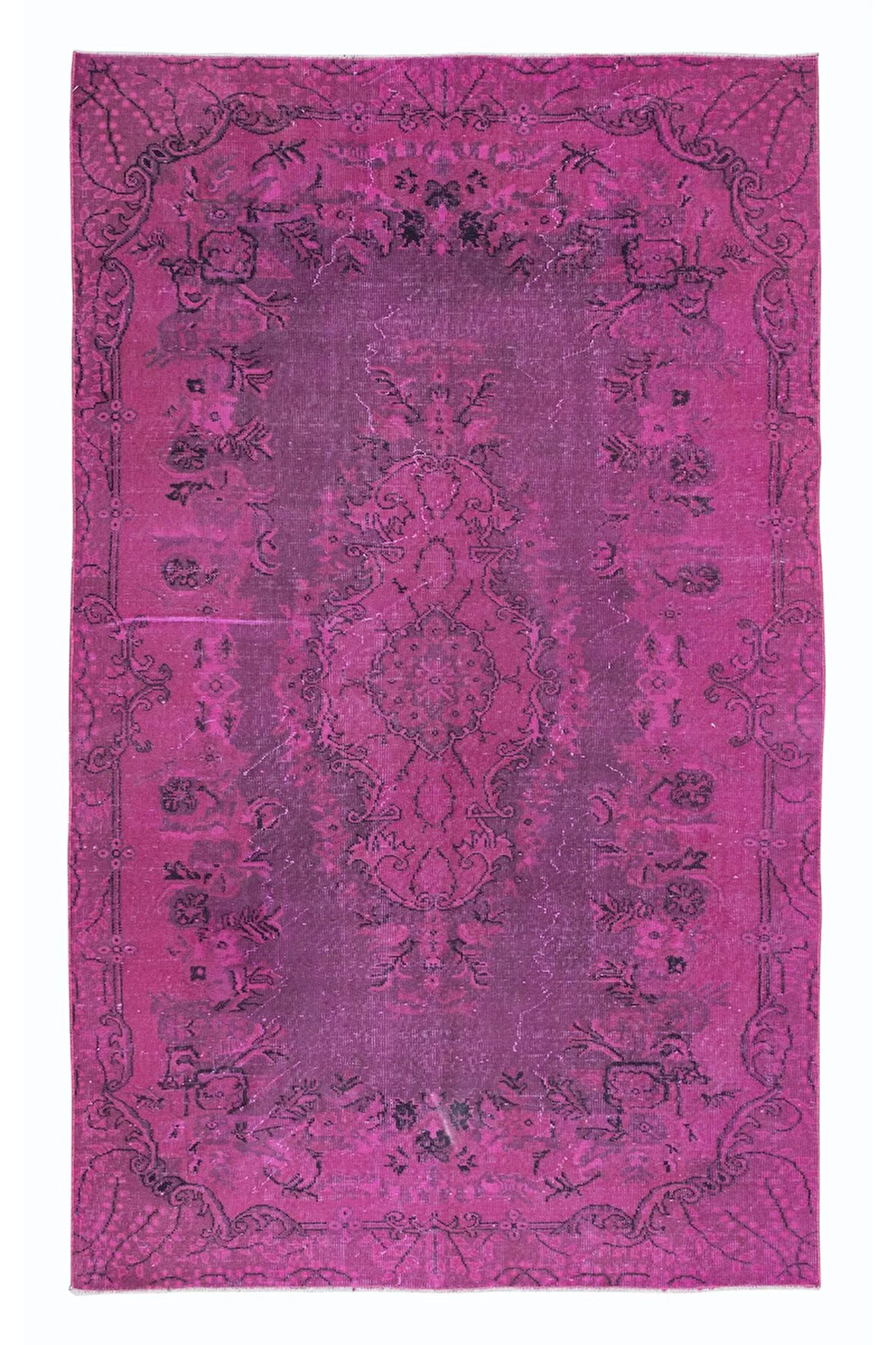163x263 cm, El Yapımı Türk Halısı, Pembe El Dokuması Halı, Modern Yünlü Halı