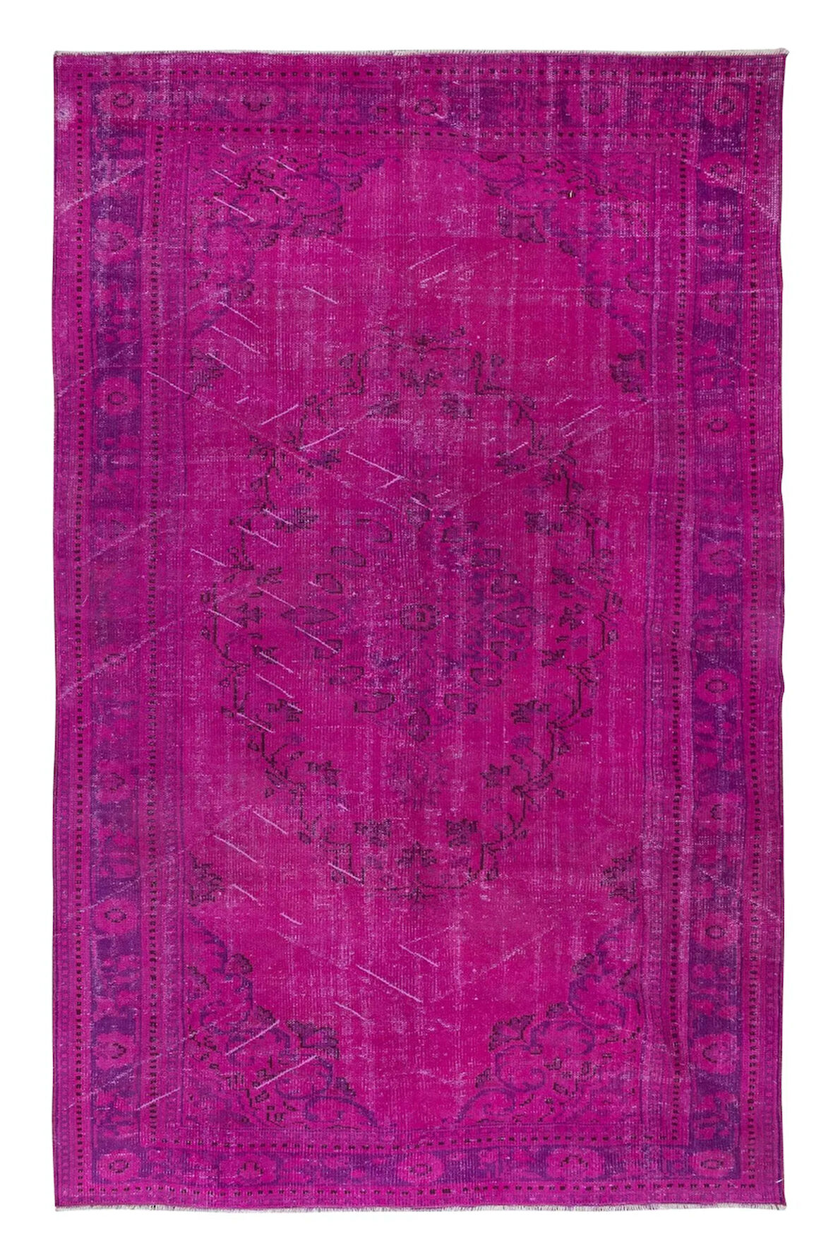 192x303 cm, Modern Ev ve Ofis Dekoru için Pembe Halı, El Yapımı Anadolu Halı