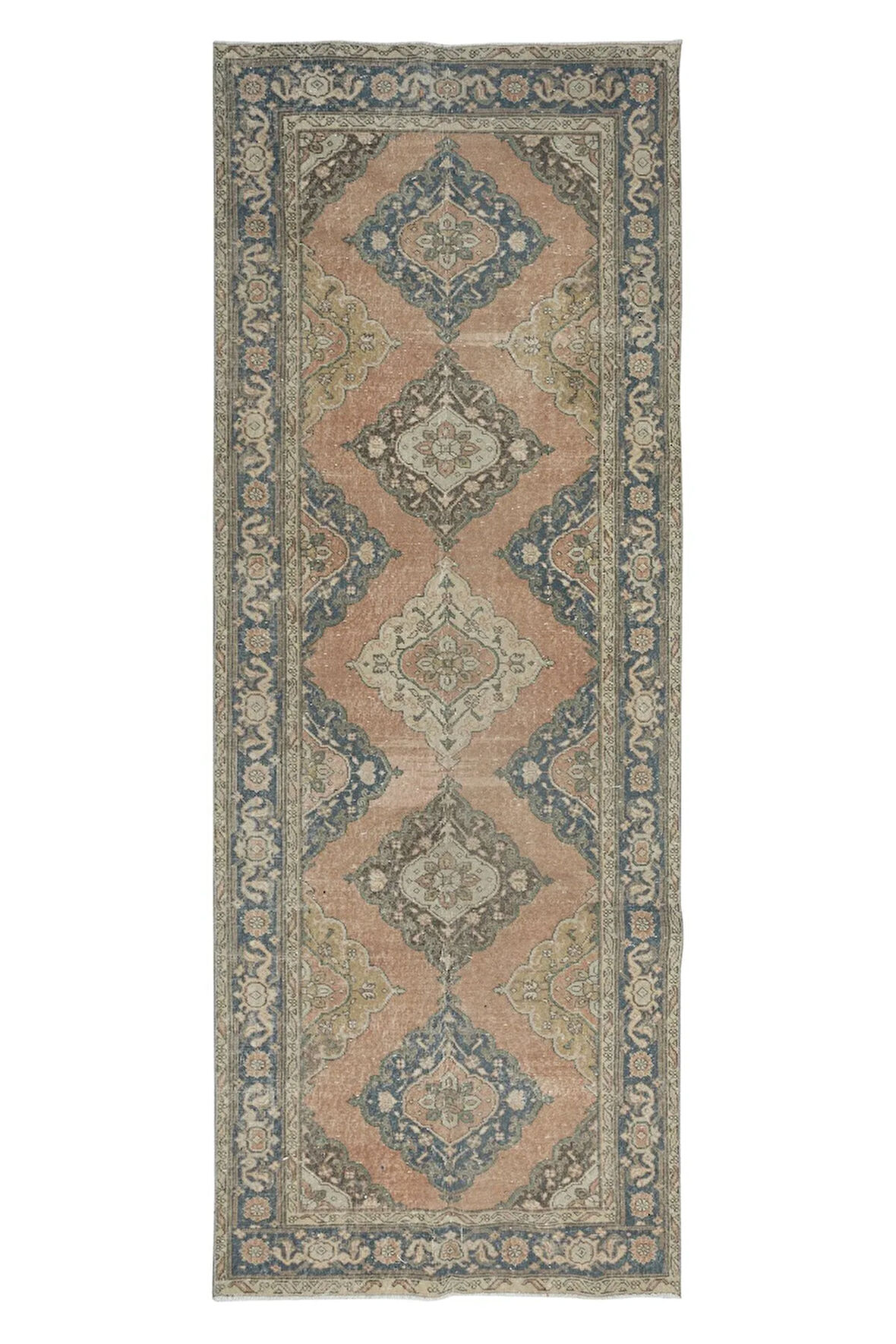 138x365 cm Koridor için El Düğümlü Yolluk Halı, Eski Konya Sille Koridor Halısı