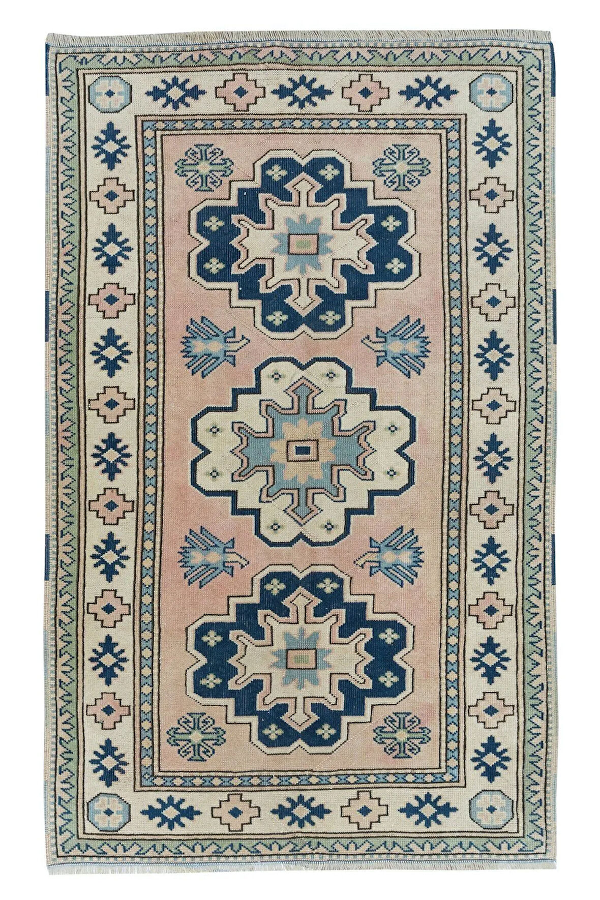 128x209 Cm Oturma Odası Için El Düğümlü Türk Halısı, Yemek Odası Için Eski Halı