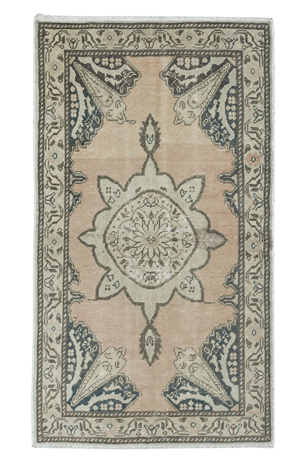 101x182 cm Kır Evleri, Rustik ve Geleneksel İç Mekanlar için Eski El Yapımı Uşak Halı