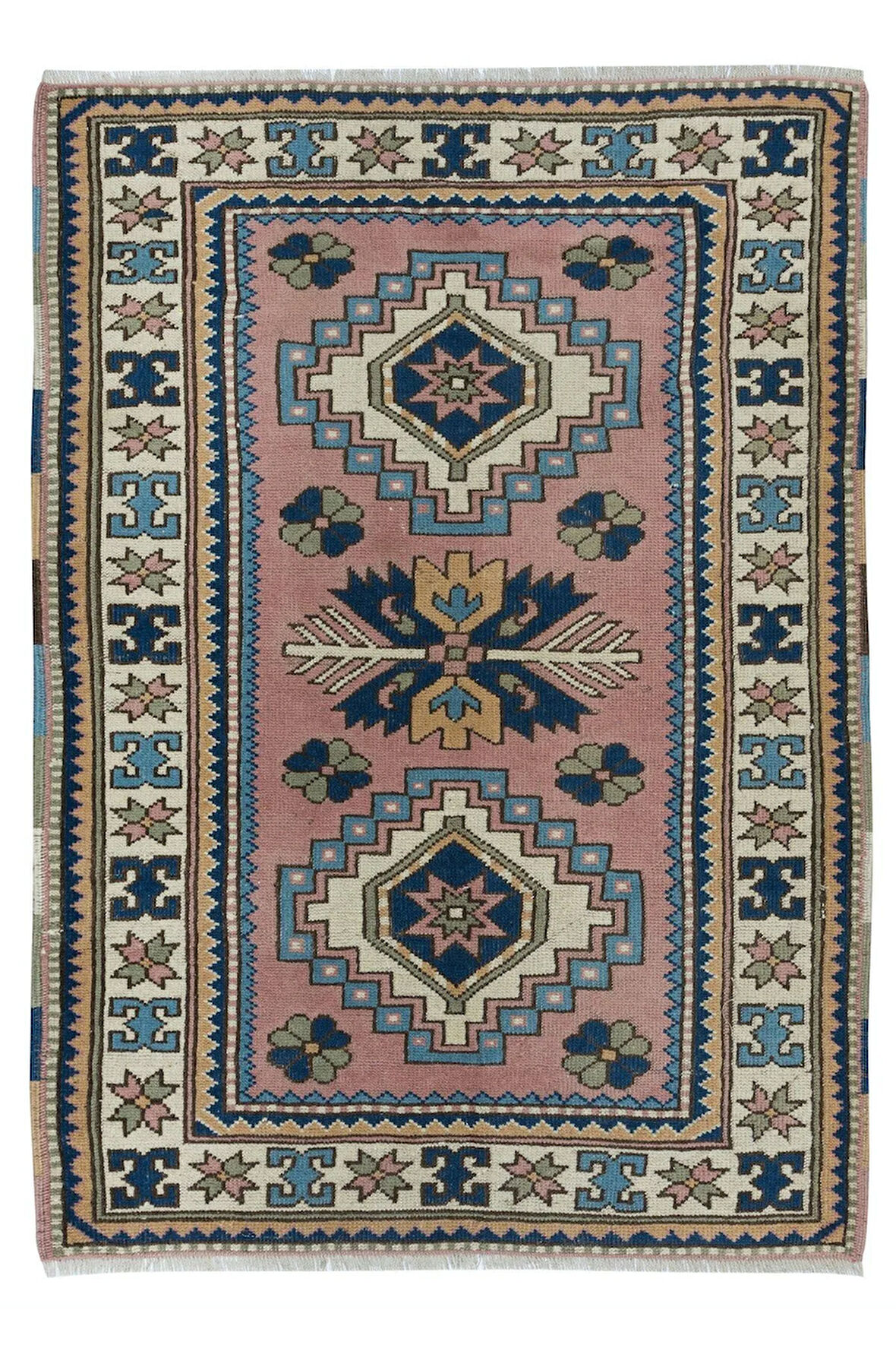 105x149 Cm Çağdaş El Dokuma Geometrik Desenli Türk Alan Halısı, %100 Yün