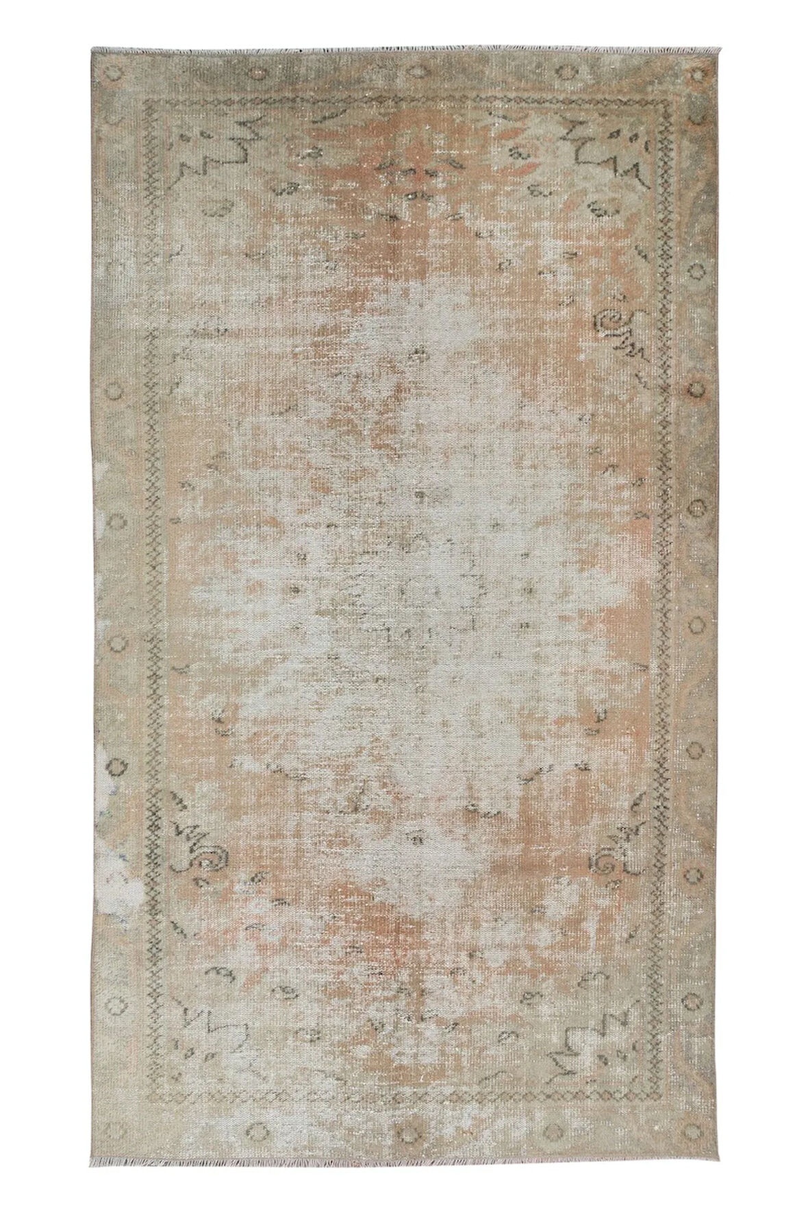 173x300 cm Anadolu Uşak El Düğümlü Halı, Eski Eskitilmiş Halı