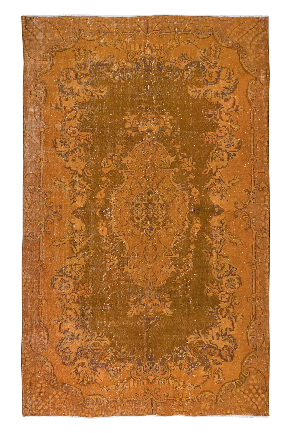 200x315 cm Turuncu Ofis Halısı, El Yapımı Halı, El Düğümlü Halı