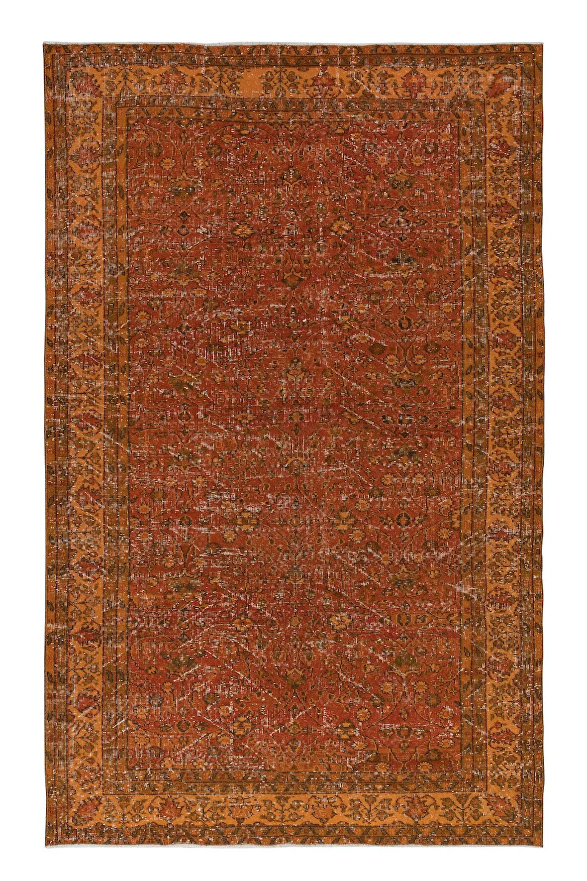 182x293 cm El Dokuması Halı, Turuncu Halı, Oturma Odası Halısı, Misafir Odası Halısı