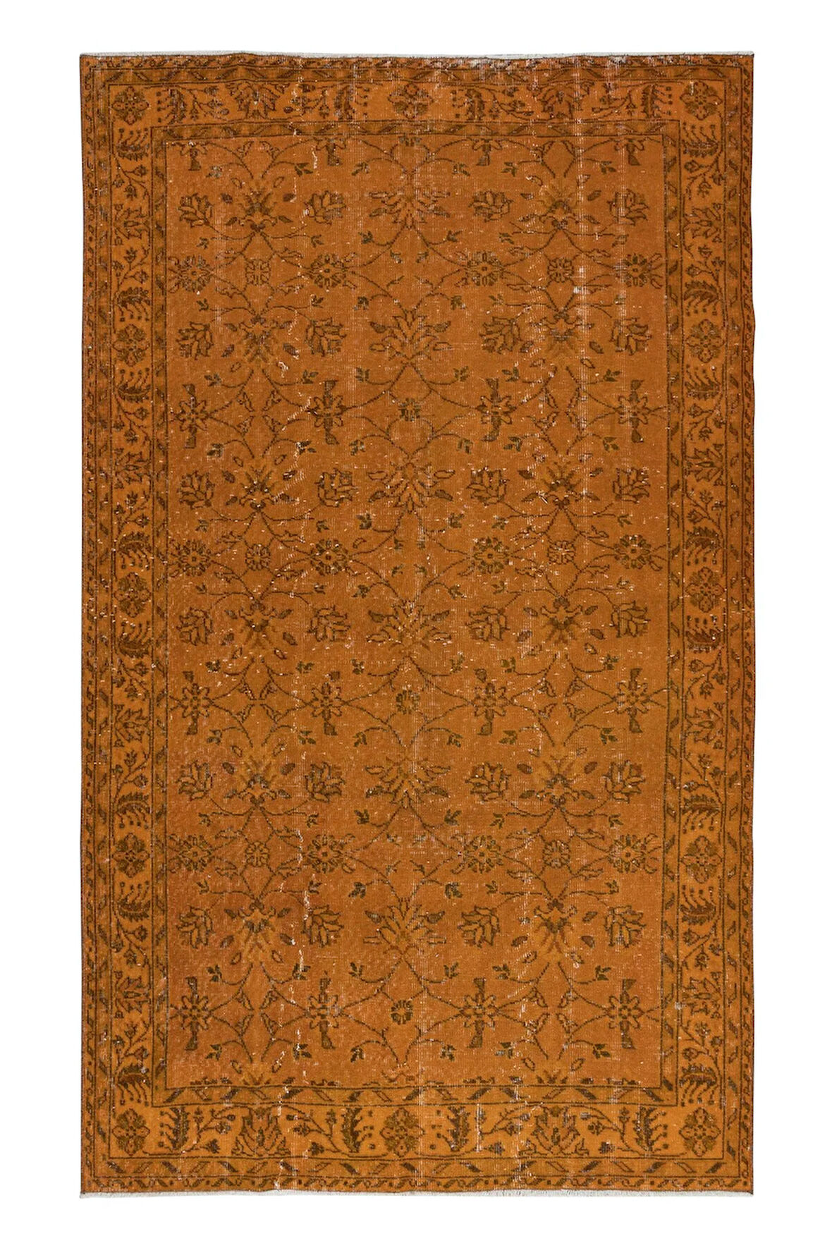 118x285 cm Modern Çocuk Odası Halısı, El Dokuma Turuncu Halı, El Düğümlü Alan Halısı
