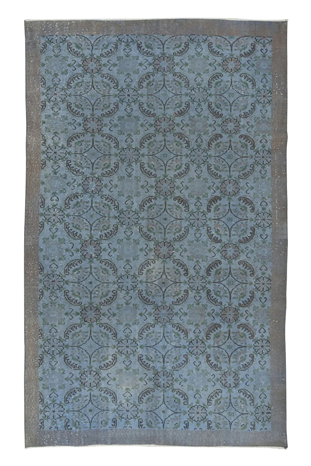 177x281 cm Modern El Yapımı Mavi Renkli Türk Halısı, 100% El Dokuması Alan Halısı