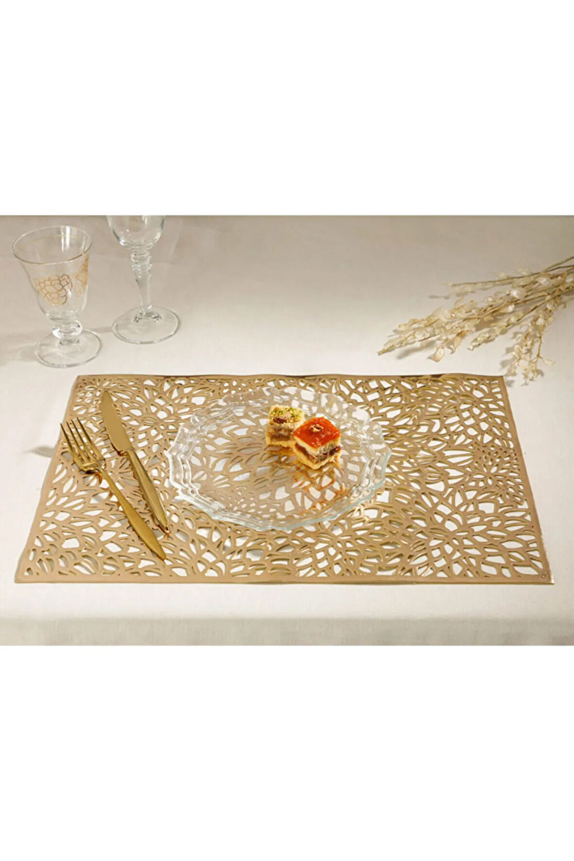 Blanca Pvc 2'li Mutfak Amerikan Servis 45x30 Cm Gold