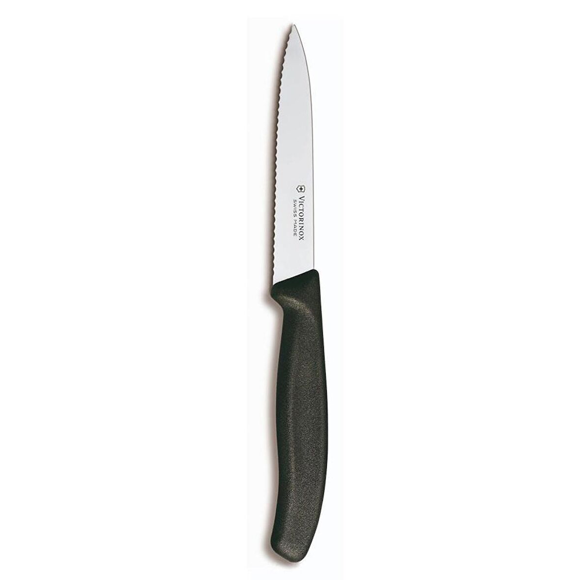 VİCTORİNOX SİVRİ UÇLU TIRTIKLI SOYMA BIÇAĞI 10 CM SİYAH 