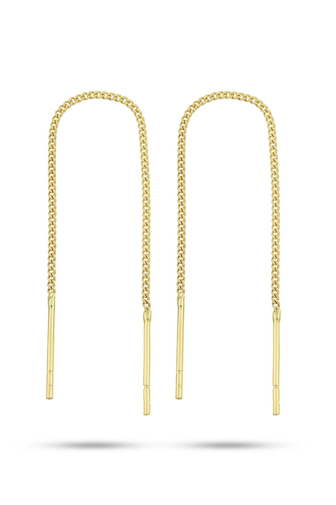 14 Ayar Altın Zincir Küpe (Tekli-Çiftli) 14 Cm