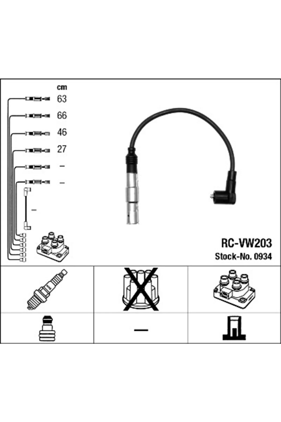0934 Golf4(98-01)A3(96)Fabia-Octavia Takım Buji Kablosu 06A905409A