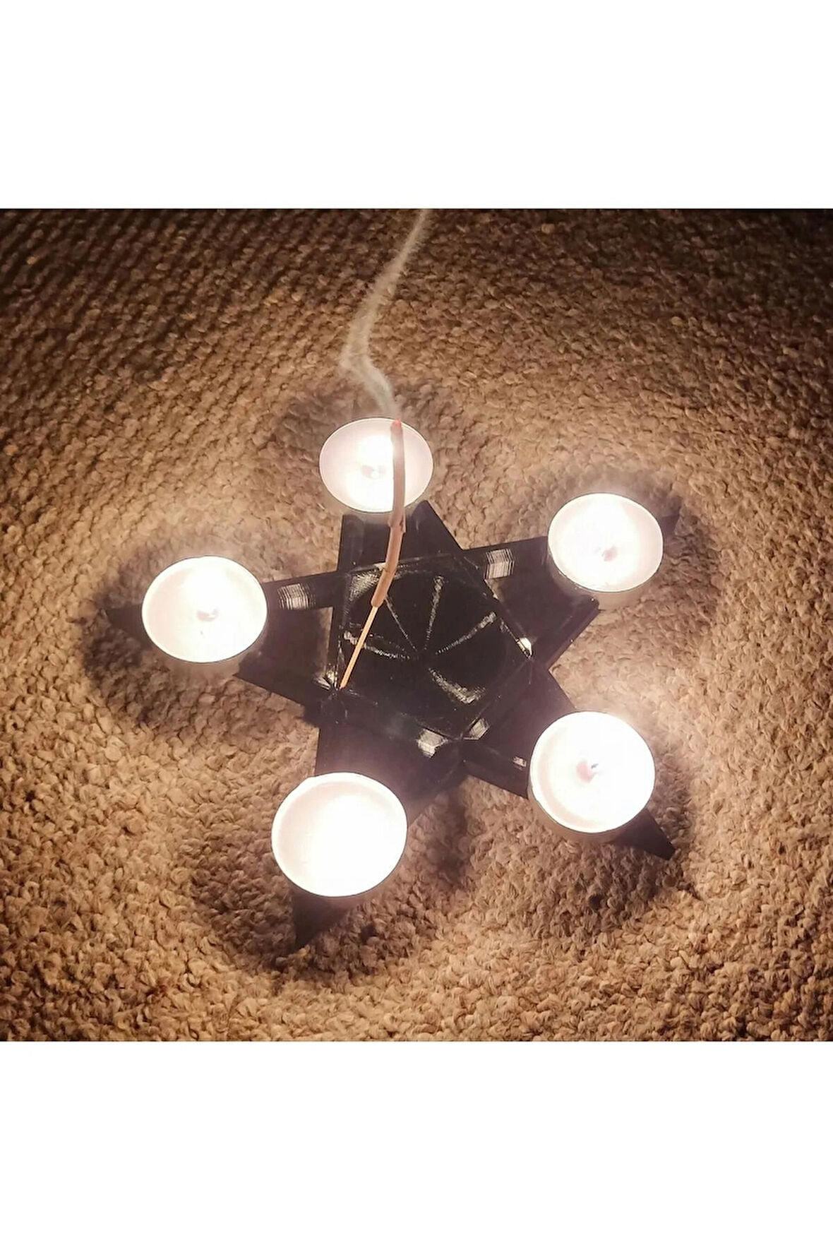 CosmosCraft plastik pentagram mumluk,siyah
