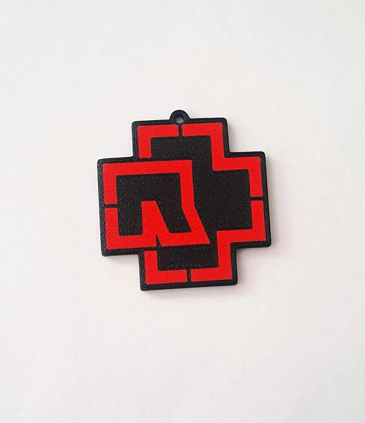 Cosmos Craft,kırmızı,siyah,Rammstein logolu anahtarlık,plastik