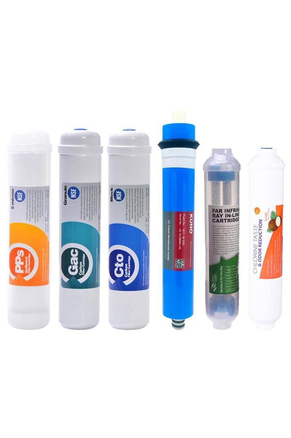 Kapalı Kasa Su Arıtma Cihazı 6 Lı Inline Filtresi Seti 6 Aşamalı Lg & Kuno Membran