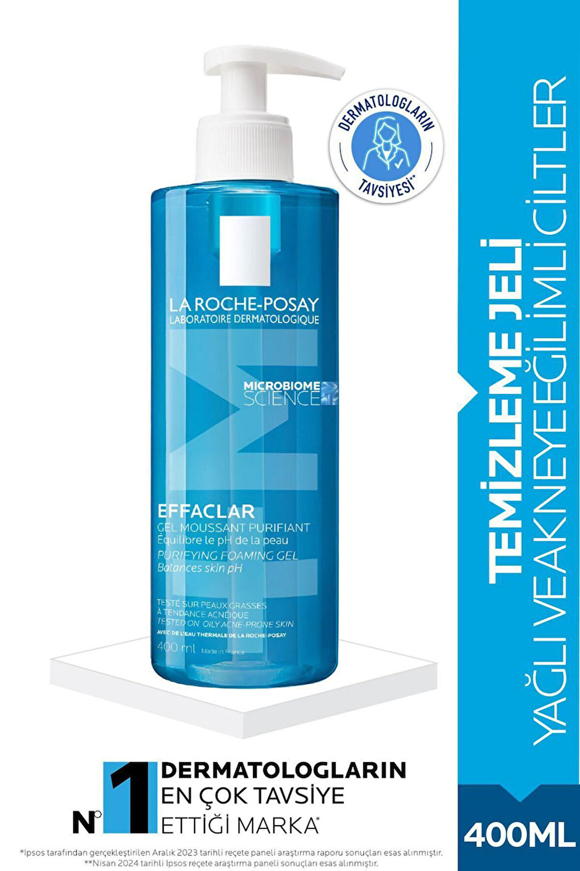 La Roche Posay Effaclar Temizleme Jeli 400ml Yağlı ve Akneye Eğilim Gösteren Ciltler