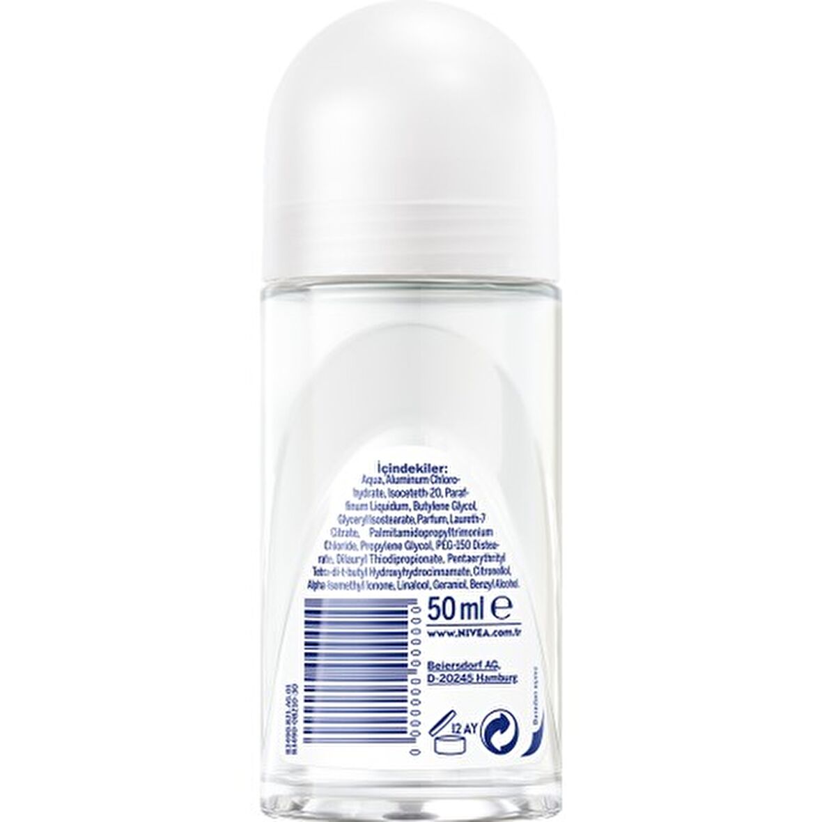 NIVEA Kadın Roll On Deodorant Black&White Invisible Güçlü Etki 50ml,Ter ve Ter Kokusuna Karşı 48 Saat Anti-perspirant Koruma