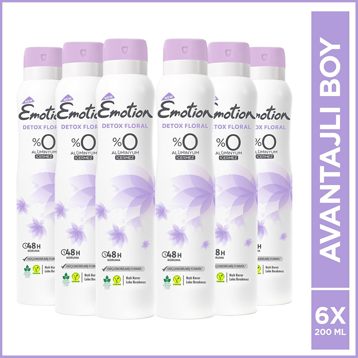 Emotion Detox Floral Kadın Deodorant 6 x 200 ml