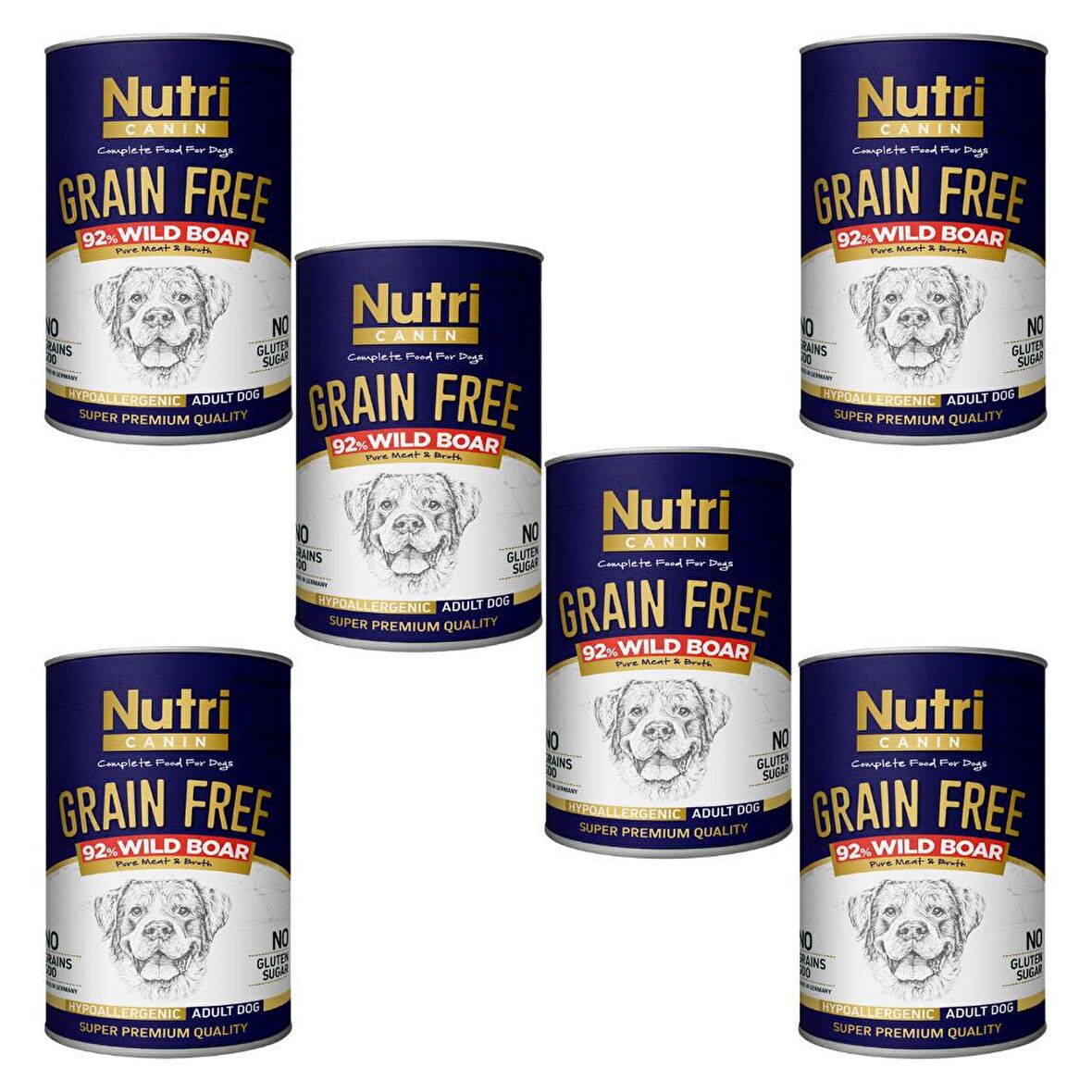 Nutri Canin %92 Domuz Etli 400Gr Tahılsız Yaş Mama 6Adet