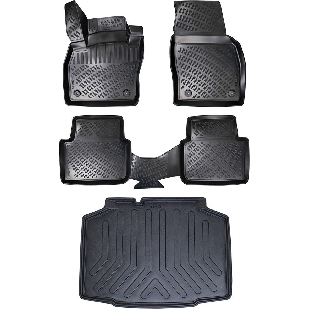 Skoda Kamiq 2019 Sonrası 3D Paspas+Bagaj Havuzu Seti