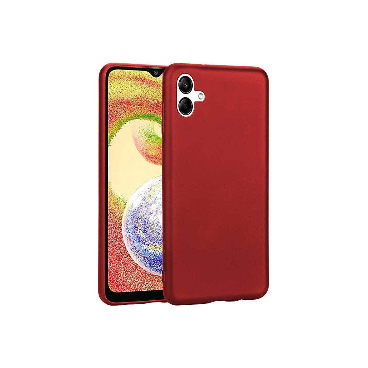 Teleplus Samsung Galaxy A04 Kılıf Premier Mat Silikon Renkli Lüx Korumalı Kırmızı