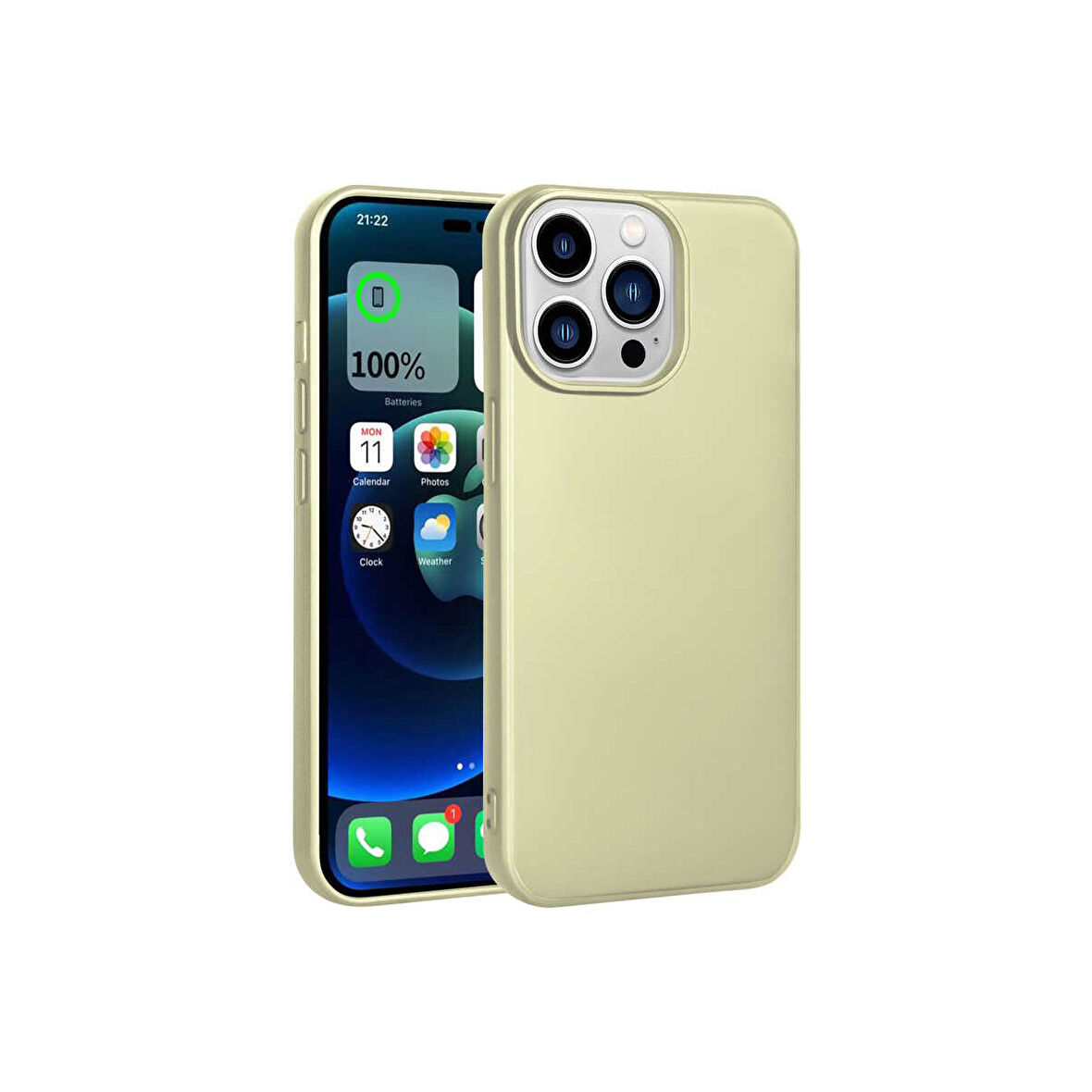 Teleplus Apple iPhone 15 Pro Max Kılıf Renkli Lüx Korumalı Premier Mat Silikon Gold