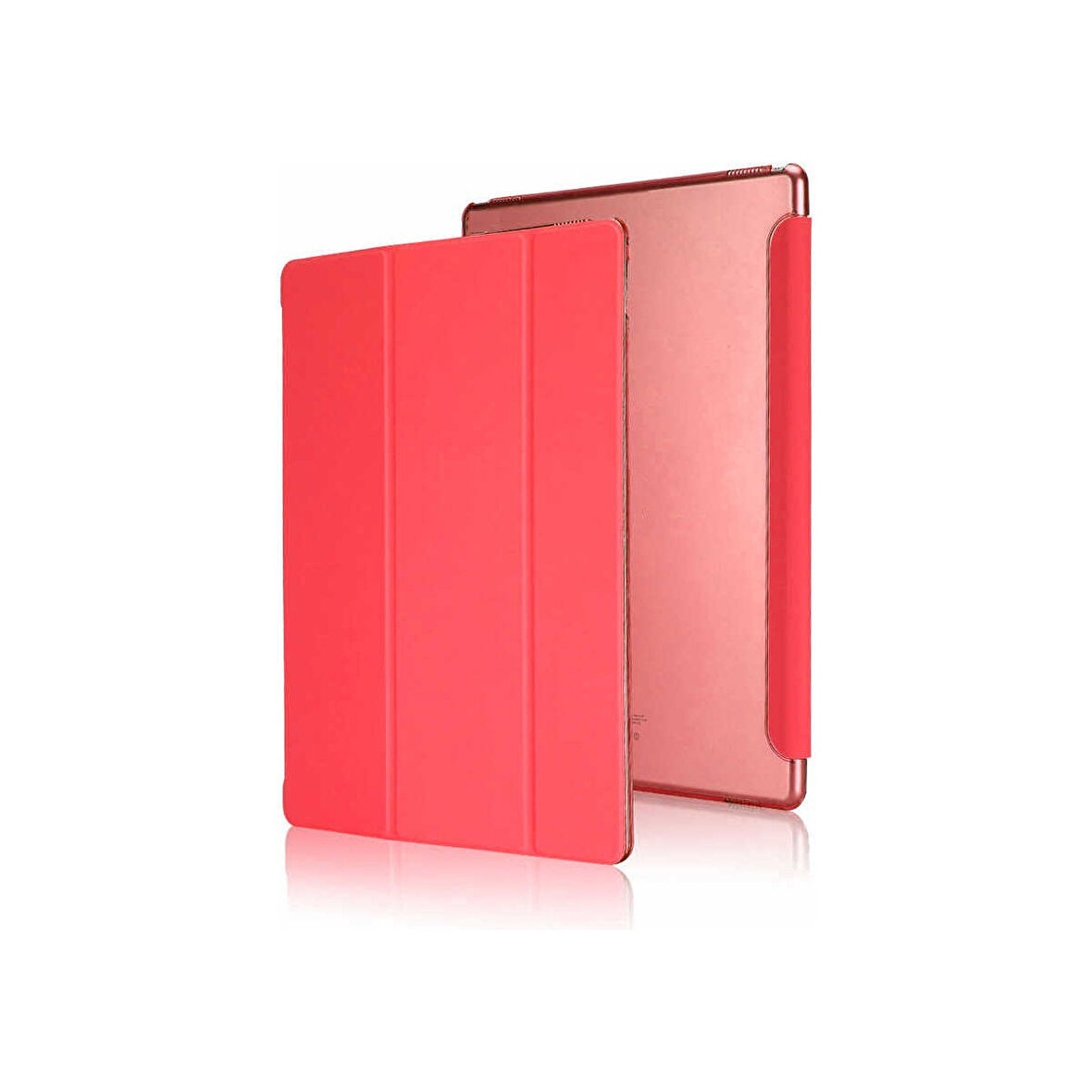 Teleplus Samsung Galaxy Tab A T590 Kılıf Smart Cover Kapaklı Standlı Uyku Modlu  Kırmızı