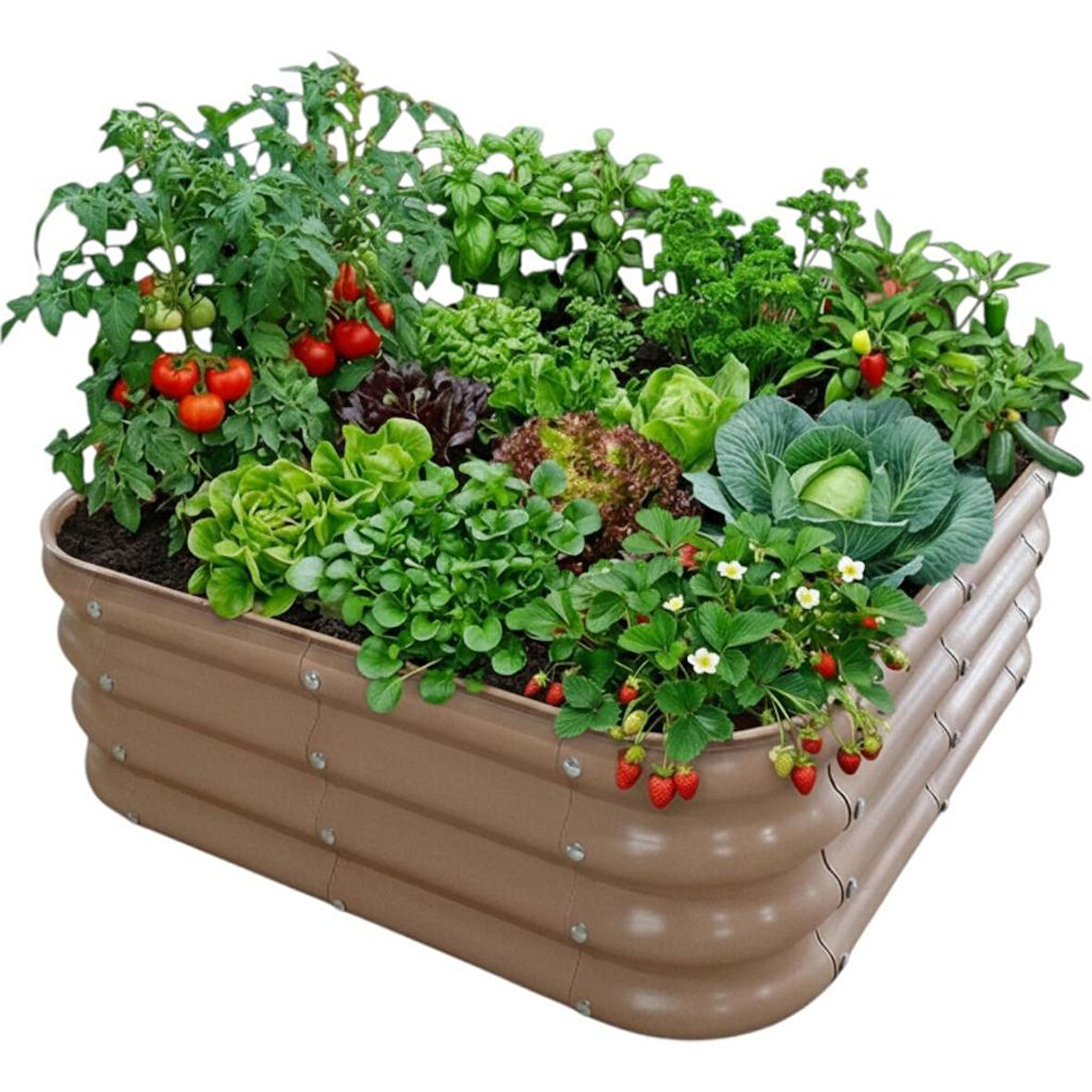 Modüler Yükseltilmiş Bahçe Yatağı Yükseltilmiş Sebze Yatağı No:3 (85X85) Bej