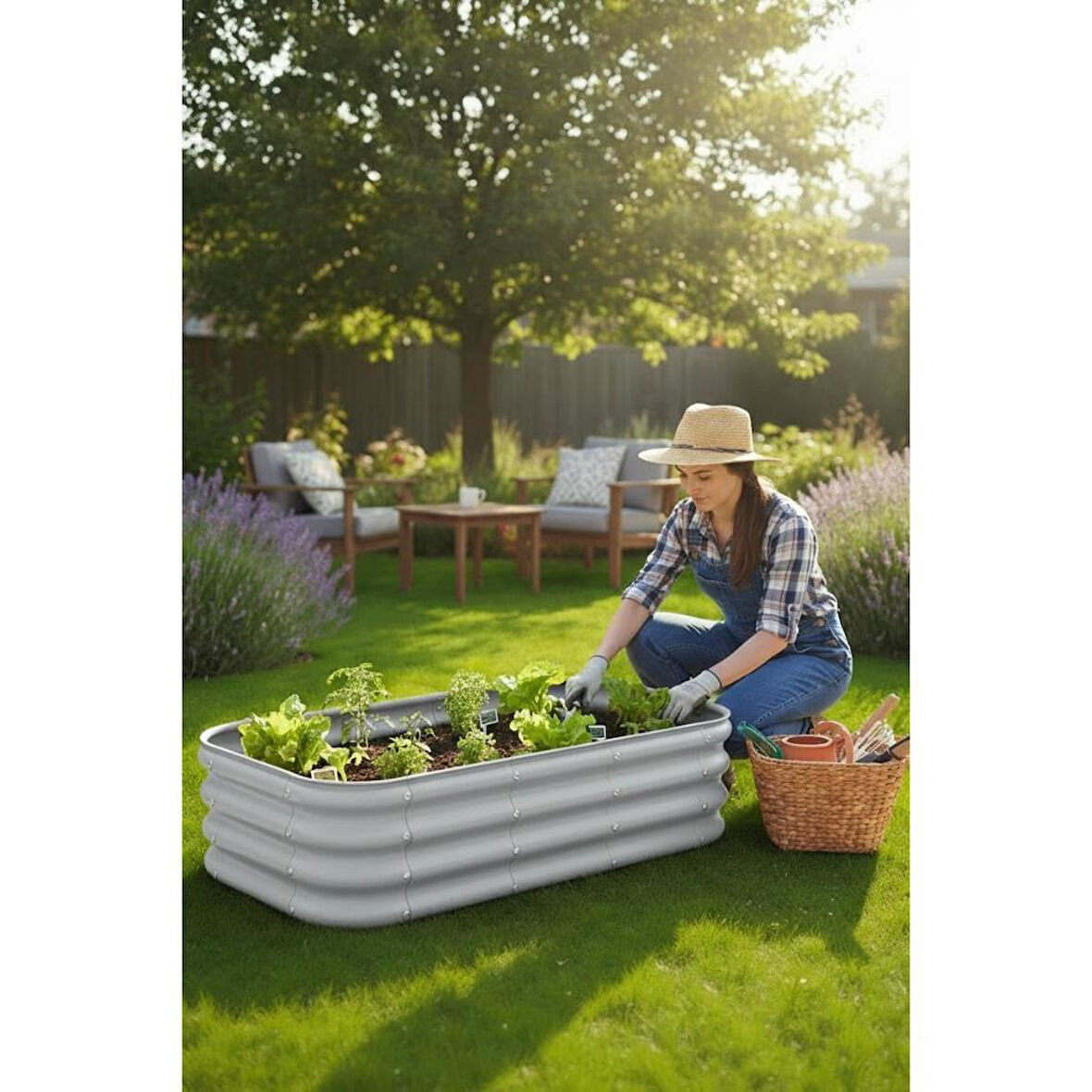 Modüler Yükseltilmiş Bahçe Yatağı Yükseltilmiş Sebze Yatağı No:4 (110X60) Gri
