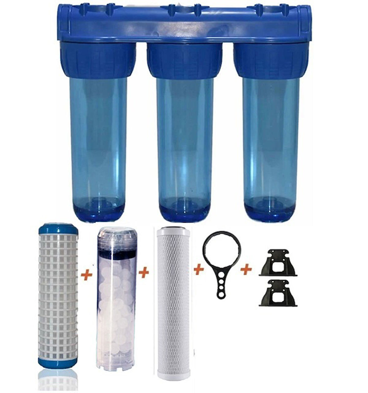 10" TESİSAT TİPİ TORTU ÖNLEYİCİ ÜÇLÜ SU ARITMA FİLTRESİ  1" ÇIKIŞ