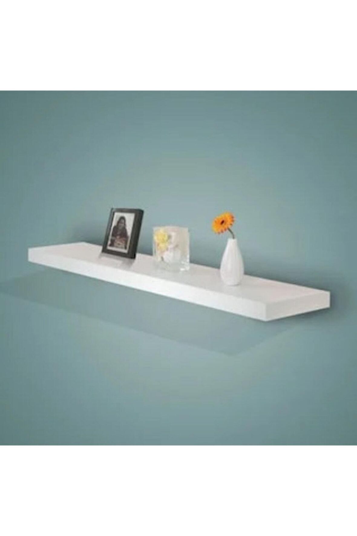 Ikea Dekoratif Duvar Rafı Parlak Beyaz Mdf 70x14