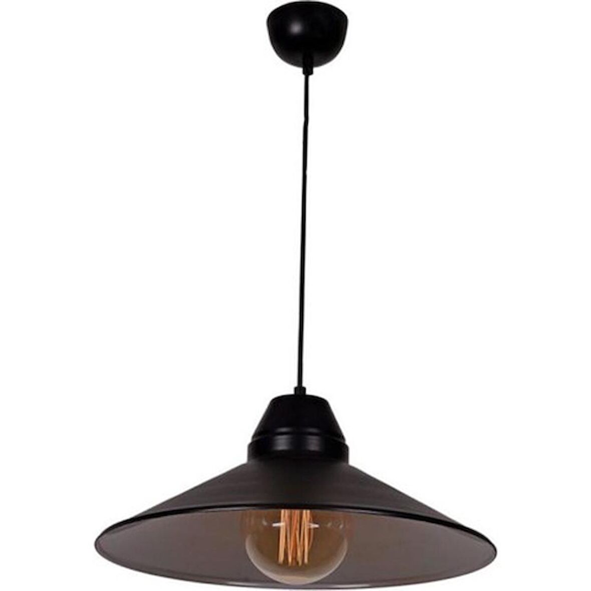 Mylight Siyah Içi Beyaz Sarkıt Avize Metal Sarkıt 38CM Cap