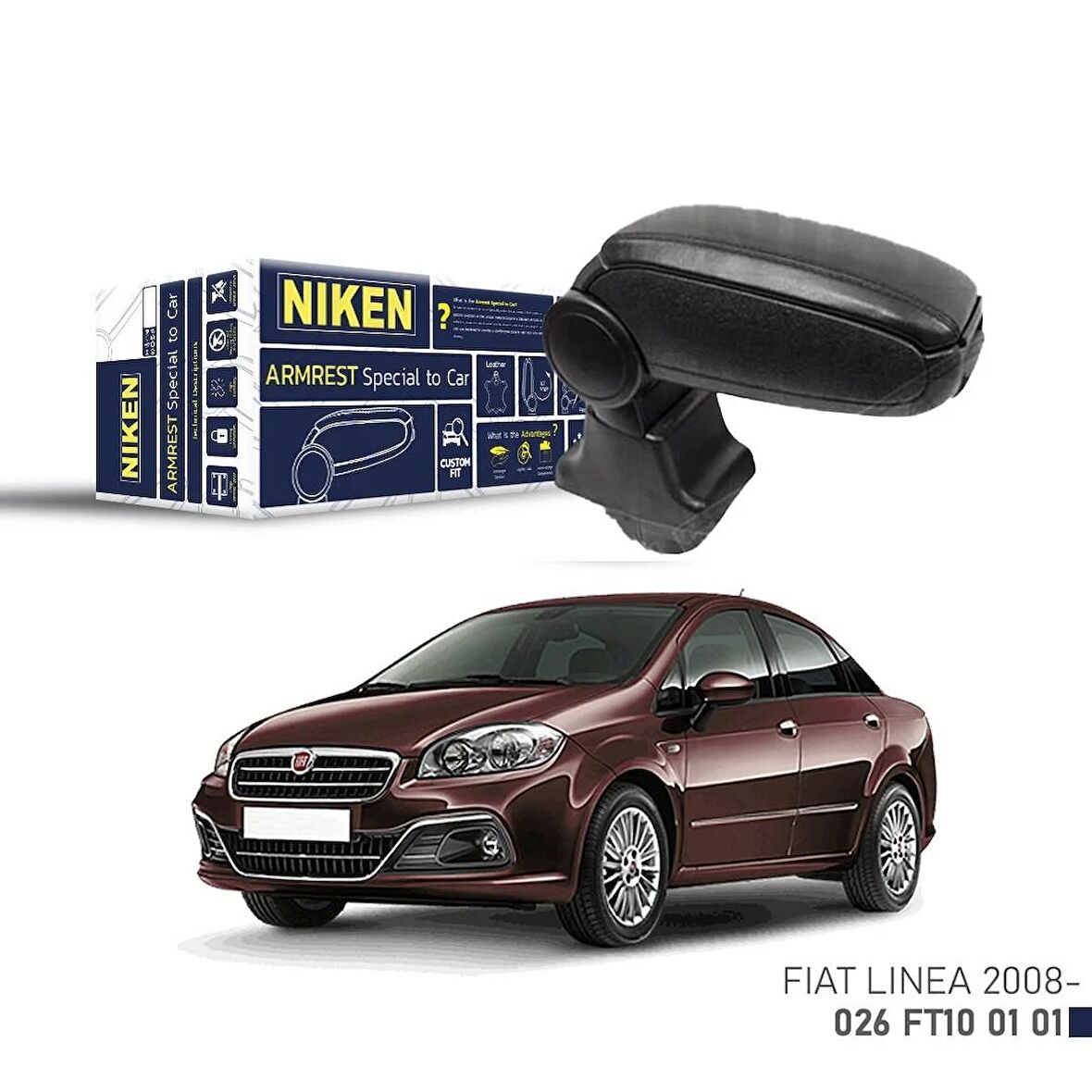 Niken Fiat Linea 2007- Punto Araca Özel Kol Dayama Siyah