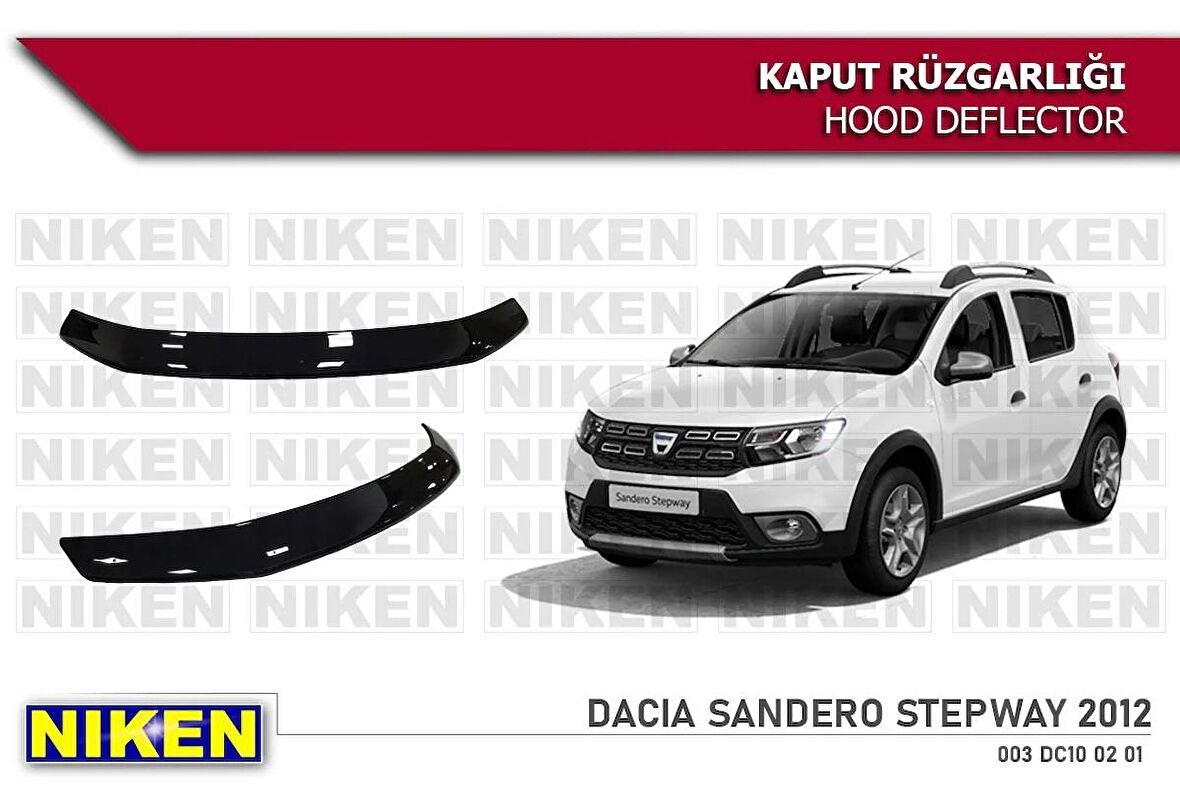 Dacia Sandero Stepway Kaput Rüzgarlığı Koruyucu 2013-2020 arası
